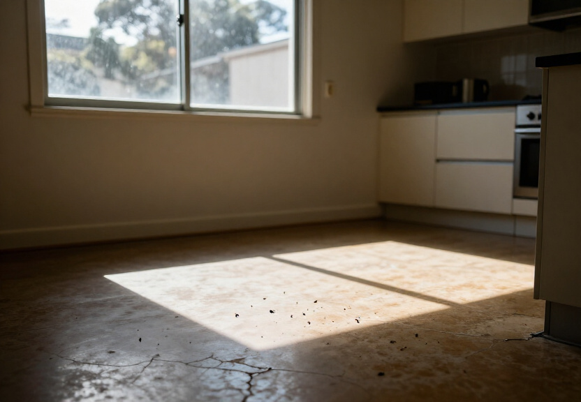 Cockroach infestation in a Manly Vale kitchen before treatment